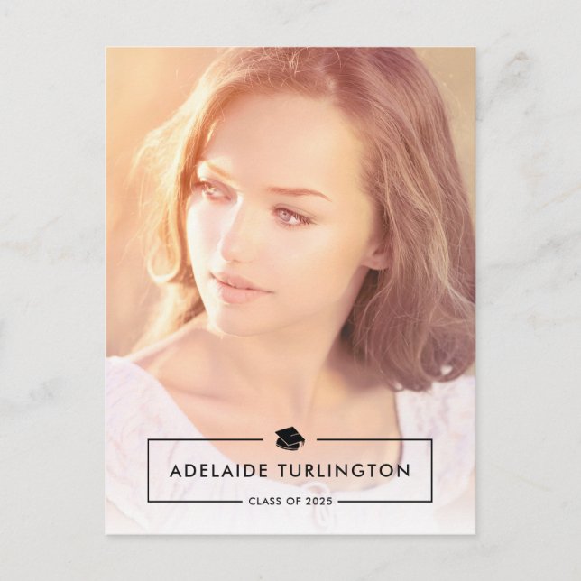 Enkel Modern övertäckning av Fullt Photo Studenten Vykort (Framsida)
