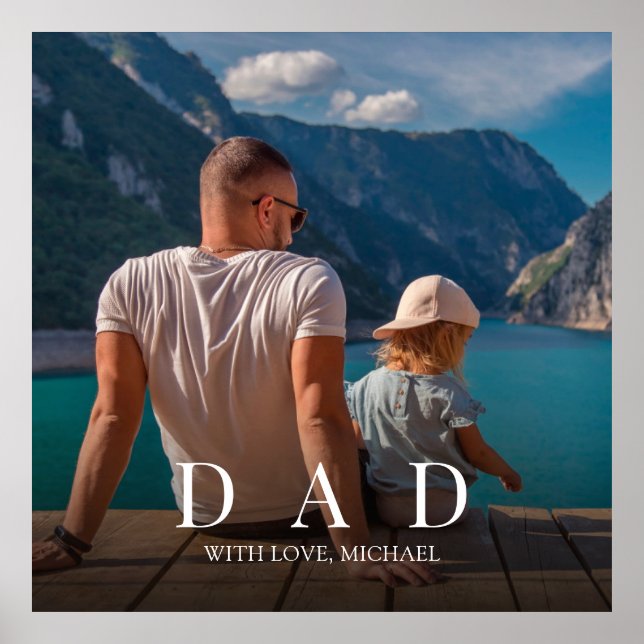 Enkel, modern, Pappa-familjens minimalistisk Anpas Poster (Framsidan)