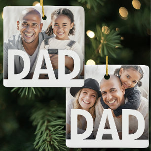 Enkel Modern Pappa Foto Julgransprydnad Keramik