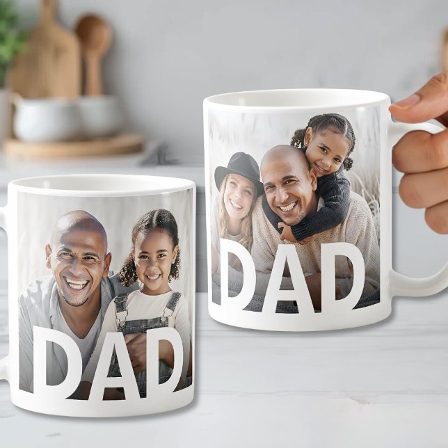 Enkel Modern Pappa Foto Kaffemugg (Simple Modern Dad Photo Coffee Mug )