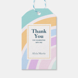Enkel Modern Pastel Rainbow Tack Presentetikett