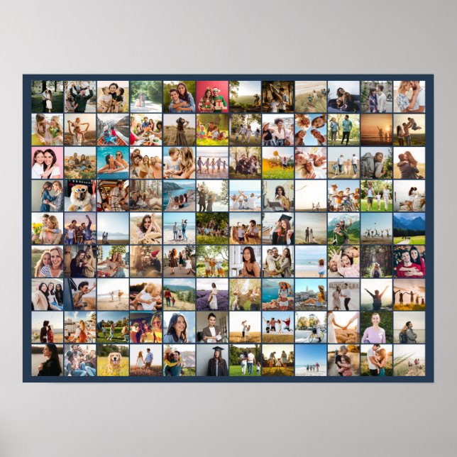 Enkel modern Personlig 108 Fotokollage Poster (Framsidan)