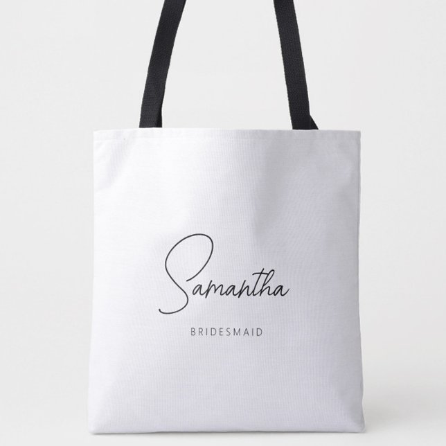 Enkel, modern Personlig, Bridesmaid Frieri Tygkasse (Personalized Bridesmaid Proposal Tote Bag with Name, Bachelorette Gifts, Wedding Party Gifts)