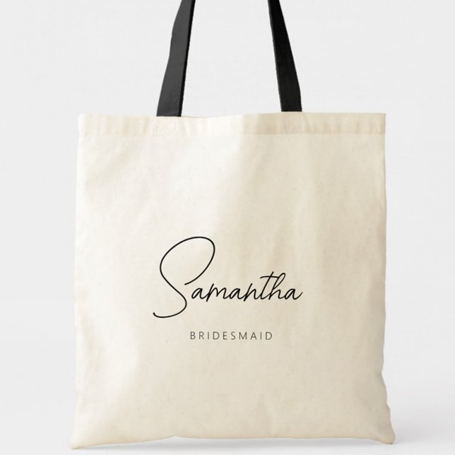 Enkel, modern Personlig, Bridesmaid Frieri Tygkasse (Personalized Bridesmaid Proposal Tote Bag, Wedding Bridal Party Gifts, Bachelorette Favors)