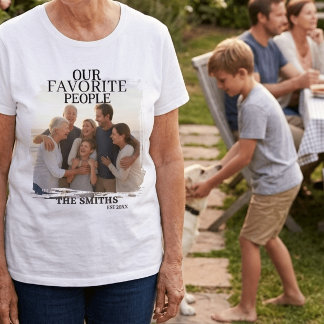 enkel modern personlig familjefoto t shirt