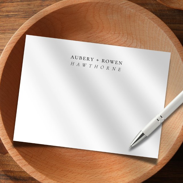 Enkel modern Personlig Namn par Bröllop Anteckningskort (Skapare uppladdad)