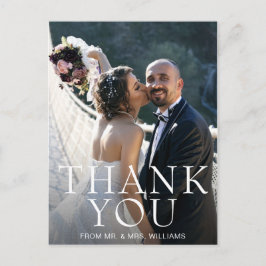 Enkel Modern Photo Bröllop Tack Vykort