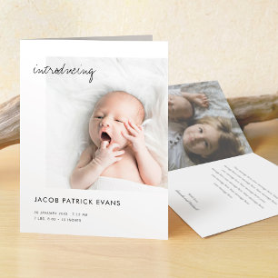 Enkel Modern Photo Nyfödd bebis Boy eller Girl Bir Meddelande