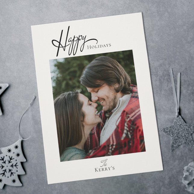Enkel, modern, platt Helgdag för foto-julkort Julkort (Skapare uppladdad)