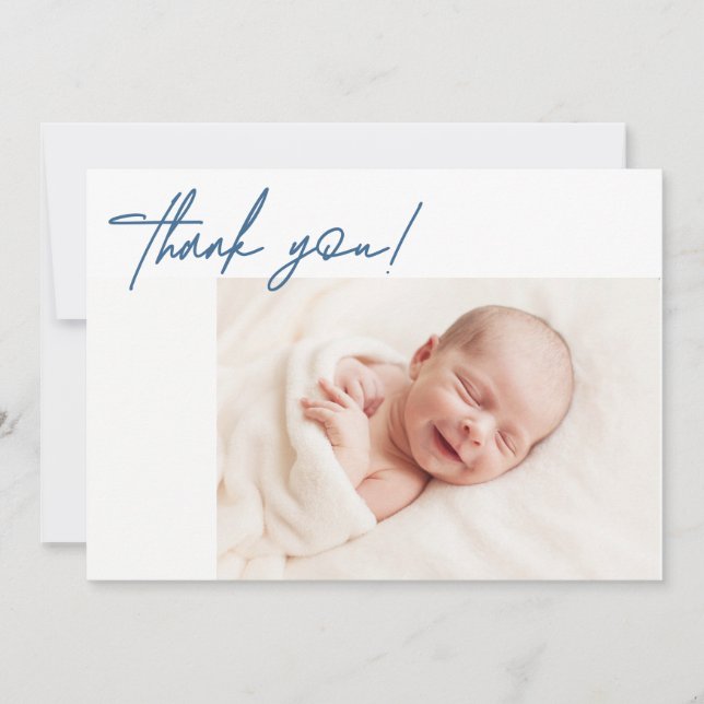 Enkel Modern Pojke Blue-babydusch Gift Meddelande (Framsida)