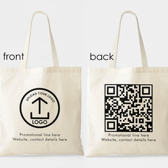 Enkel Modern Professionell Business Logotyp QR-kod Tygkasse (Simple Modern Professional Business Logo QR Code Tote Bag)