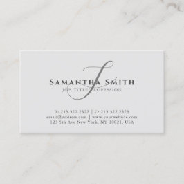 Enkel Modern Professionell Grått-skript, monogramm Visitkort