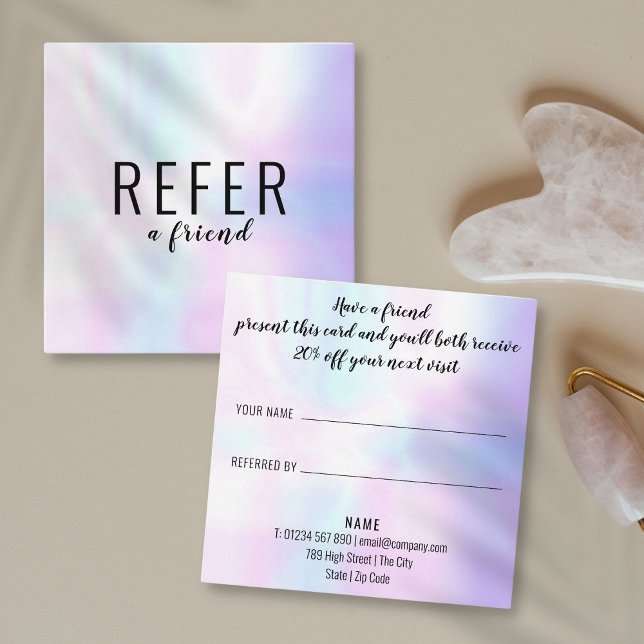 Enkel Modern Professionell Iridescent Rabattkort (Simple Modern Professional Iridescent Referral Card)
