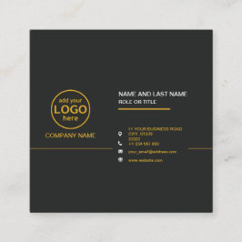 Enkel Modern Professionell Mörk Färg lägger till L Fyrkantigt Visitkort
