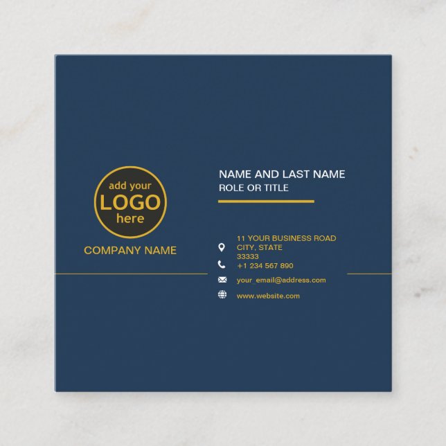 Enkel Modern Professionell Mörk Färg lägger till L Fyrkantigt Visitkort (Framsida)
