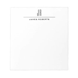 Enkel modern professionell personlig monogram anteckningsblock