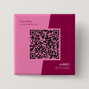 Enkel modern Professionell QR-kod för kvinnlig Ros Knapp