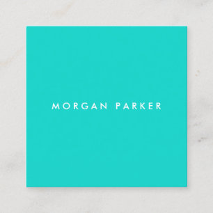Enkel modern Professionell Turquise Blue Square Fyrkantigt Visitkort