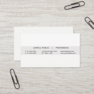 Enkel modern Professionell vit och Grått projektio Visitkort