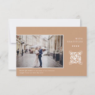 Enkel modern QR-kod Bröllop Photo Tack Kort