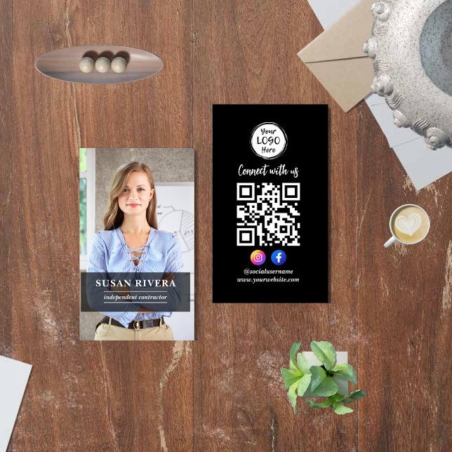Enkel Modern QR-kod | Sociala Medier & Foto Visitkort (Skapare uppladdad)