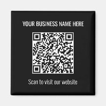 Enkel modern QR-kodruta, svart magnet