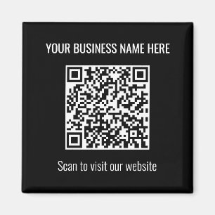 Enkel modern QR-kodruta, svart magnet