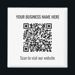 Enkel modern QR-kodruta - vit magnet<br><div class="desc">Simple Modern QR Code Square White Magnet, anpassa onlinens anpassningsmall innan du beställer. Ändra URL-adressen (webbplatsen adress) för QR-koden i QR-koden URL fält, till webbplatsen adress, så att QR-koden skapas automatiskt för dig. Vänligen ändra även texten 1 fält till ditt företag namn eller någon annan formulering som du själv väljer....</div>