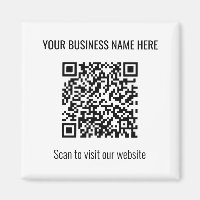 Enkel modern QR-kodruta - vit magnet