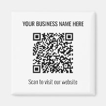 Enkel modern QR-kodruta - vit magnet