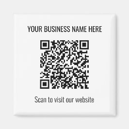 Enkel modern QR-kodruta - vit magnet