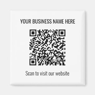 Enkel modern QR-kodruta - vit magnet