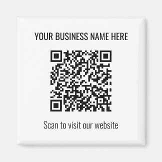 Enkel modern QR-kodruta - vit magnet