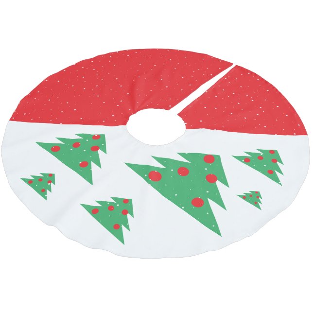 Enkel Modern Red Grönt Julgran Bollar Julgransmatta Borstad Polyester (Vinklad)