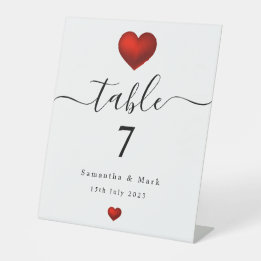 Enkel Modern Red Heart Bröllop
