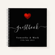 Enkel Modern Red Heart Bröllop