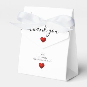 Enkel Modern Red Heart White Bröllop Presentaskar