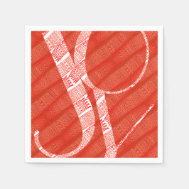 Enkel Modern Red Mönster Jul Joy Pappersservett