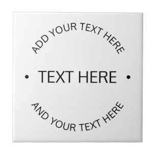 Enkel modern redigerbar text Vit och svart Kakelplatta