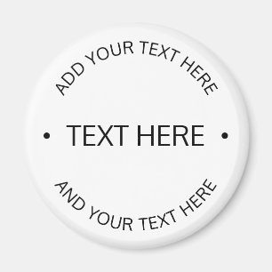 Enkel modern redigerbar text Vit och svart Magnet