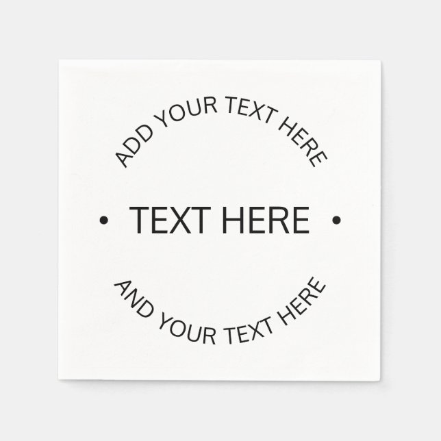 Enkel modern redigerbar text | Vit & Svart Pappersservett (Framsidan)