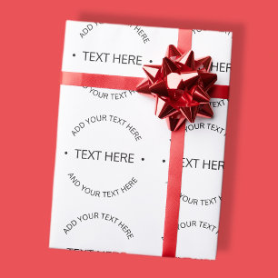 Enkel modern redigerbar text Vit & Svart Presentpapper