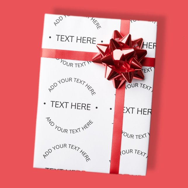 Enkel modern redigerbar text | Vit & Svart Presentpapper (Skapare uppladdad)