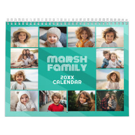 Enkel Modern Retro Rand-Fullt-foto varje månad Kalender
