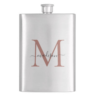 Enkel Modern Ro Guld Monogram Girly-skript Namn Fickplunta