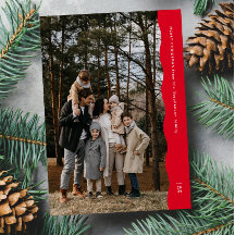 Enkel modern röd jul med vågig kant i två bilder