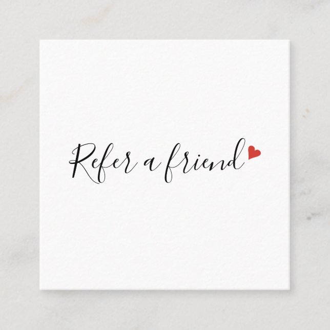 Enkel modern röd kärlekshjärta i script-typografi rabattkort (Framsida)