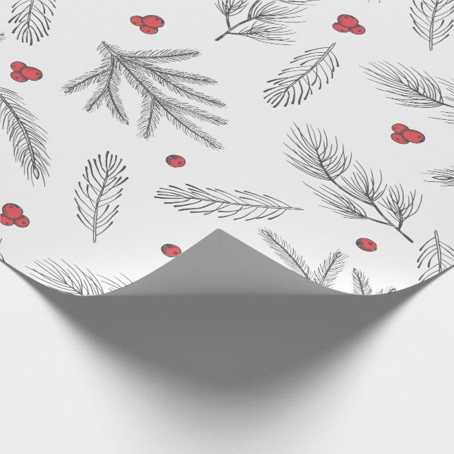 Enkel Modern Röd, Svart & Vit Jul Presentpapper (Hörn)