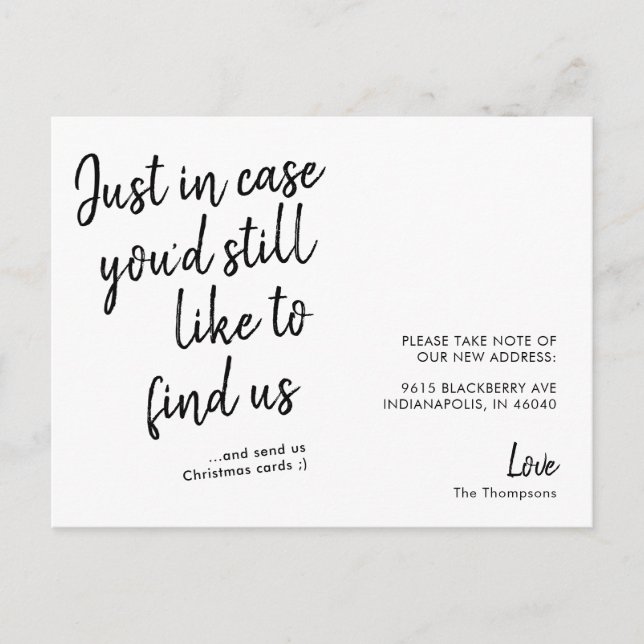 Enkel Modern Rolig Flyttmeddelande Vykort (Framsida)