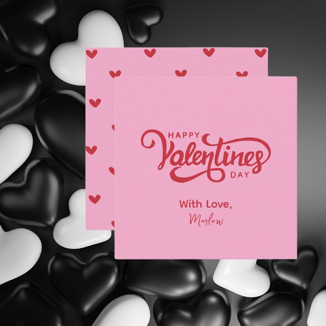 Enkel modern Rosa Alla hjärtans dag Anteckningskort (Skapare uppladdad)
